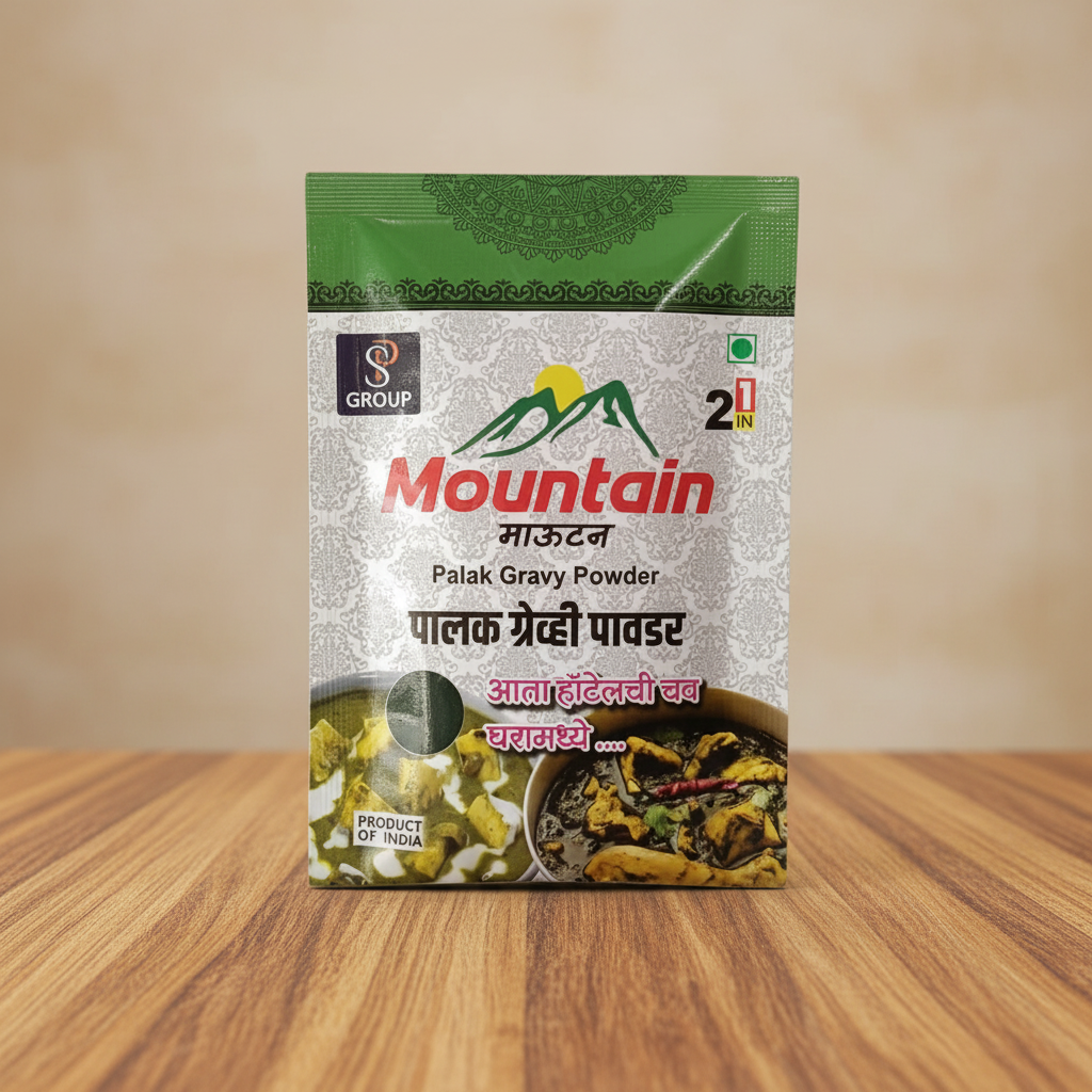 MOUNTAIN Palak Gravy Powder, Rajeshwari SHG, Natural Ingredients, No Artificial Essence, Pack of 25 gm