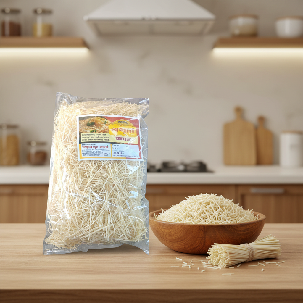 AMRUTA GRUH UDYOG Shevai Pack of 1000 gm Traditional Vermicelli Light Texture Nutritious Homemade Ingredient Daily Cooking Use