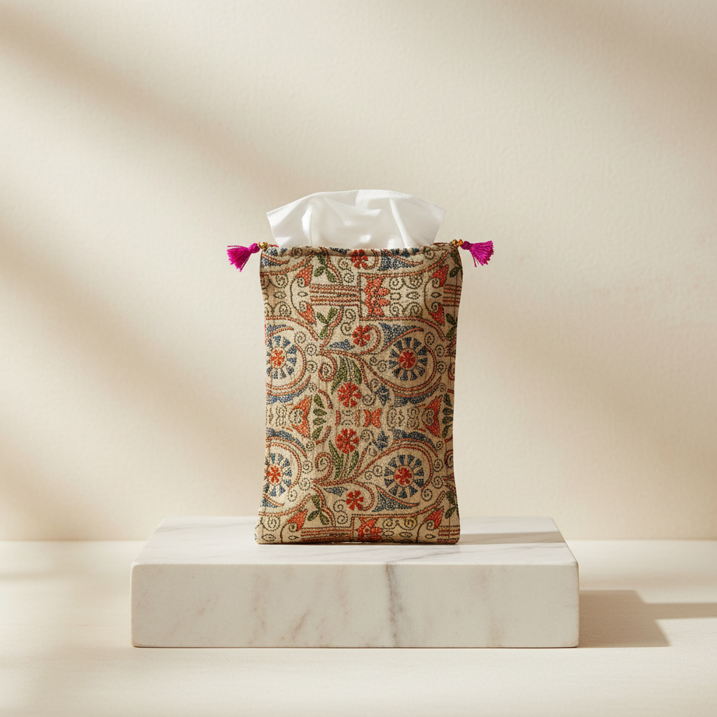 AMRUTA Tissue Paper Holder Rectangular Type 1 Pack Of 1 Item Decorative Home Utility Tissue Organizer