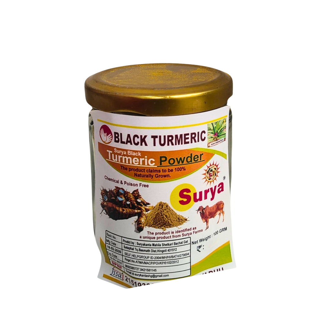 SURYA Black Turmeric Powder Pack Of 100gm Specialtry Traditional Rhizome Powder Authentic Quality