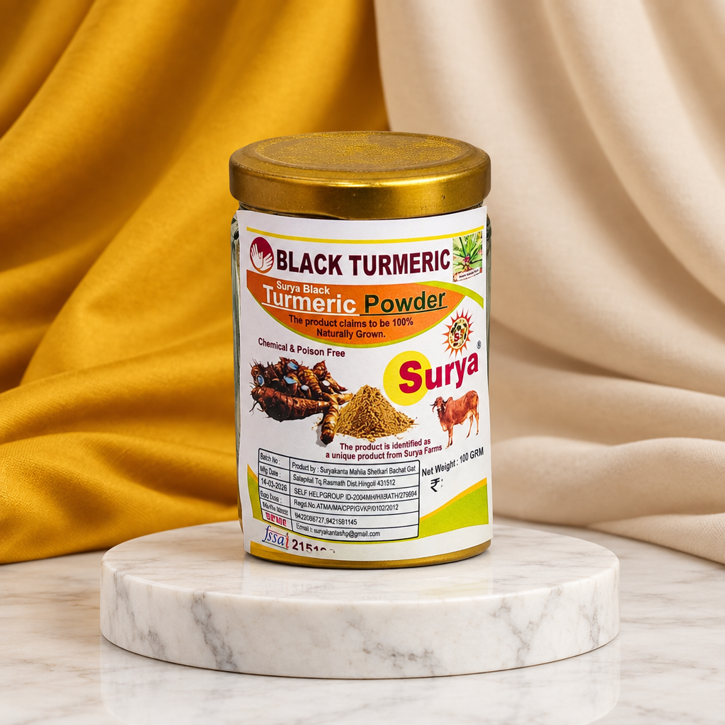 SURYA Black Turmeric Powder Pack Of 100gm Specialtry Traditional Rhizome Powder Authentic Quality