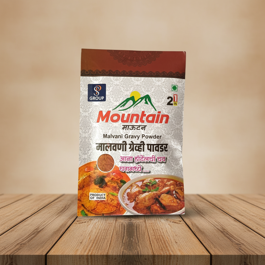MOUNTAIN Malwani Gravy Powder, Rajeshwari SHG, Natural Ingredients, No Artificial Essence, Pack of 25 gm