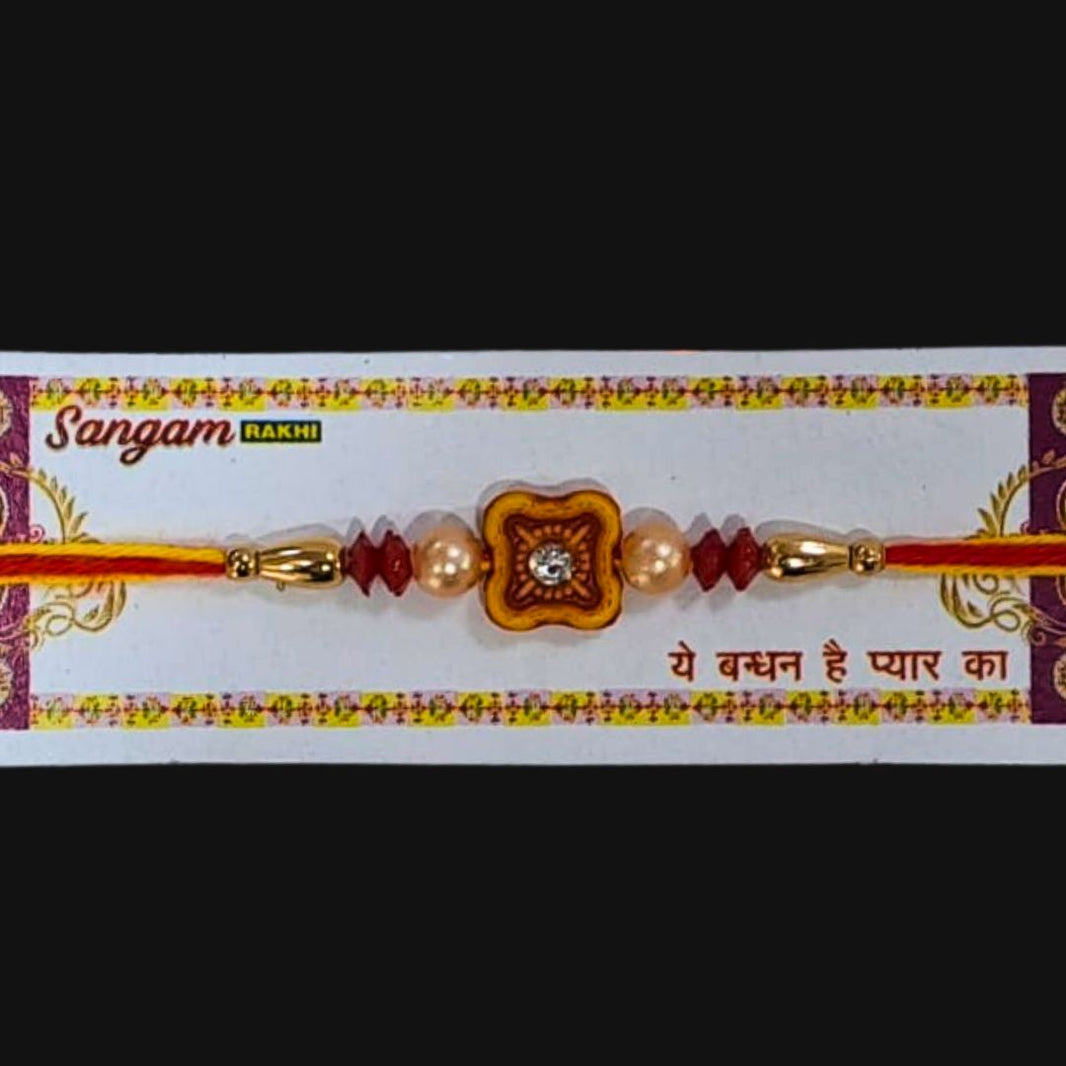 Aadarsh, Handcrafted Square Motif Rakhi, Local Craftsmanship, Pack Of 1