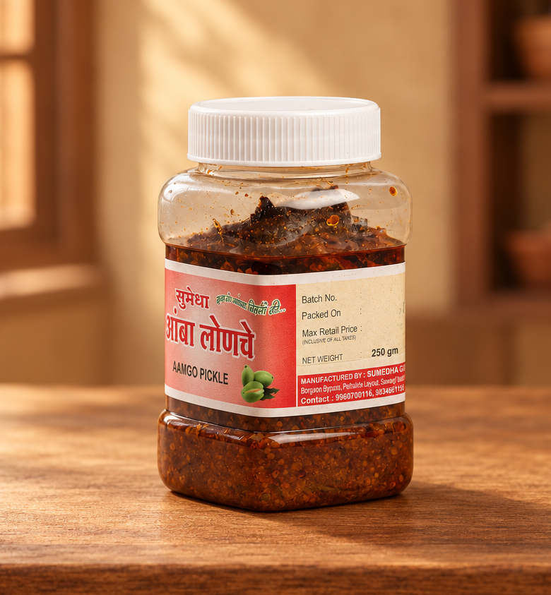 VARDHINI, Mango pickle, Sumedha Gruh,Natural, ingredient, no artificial essence, pack of 250 gms
