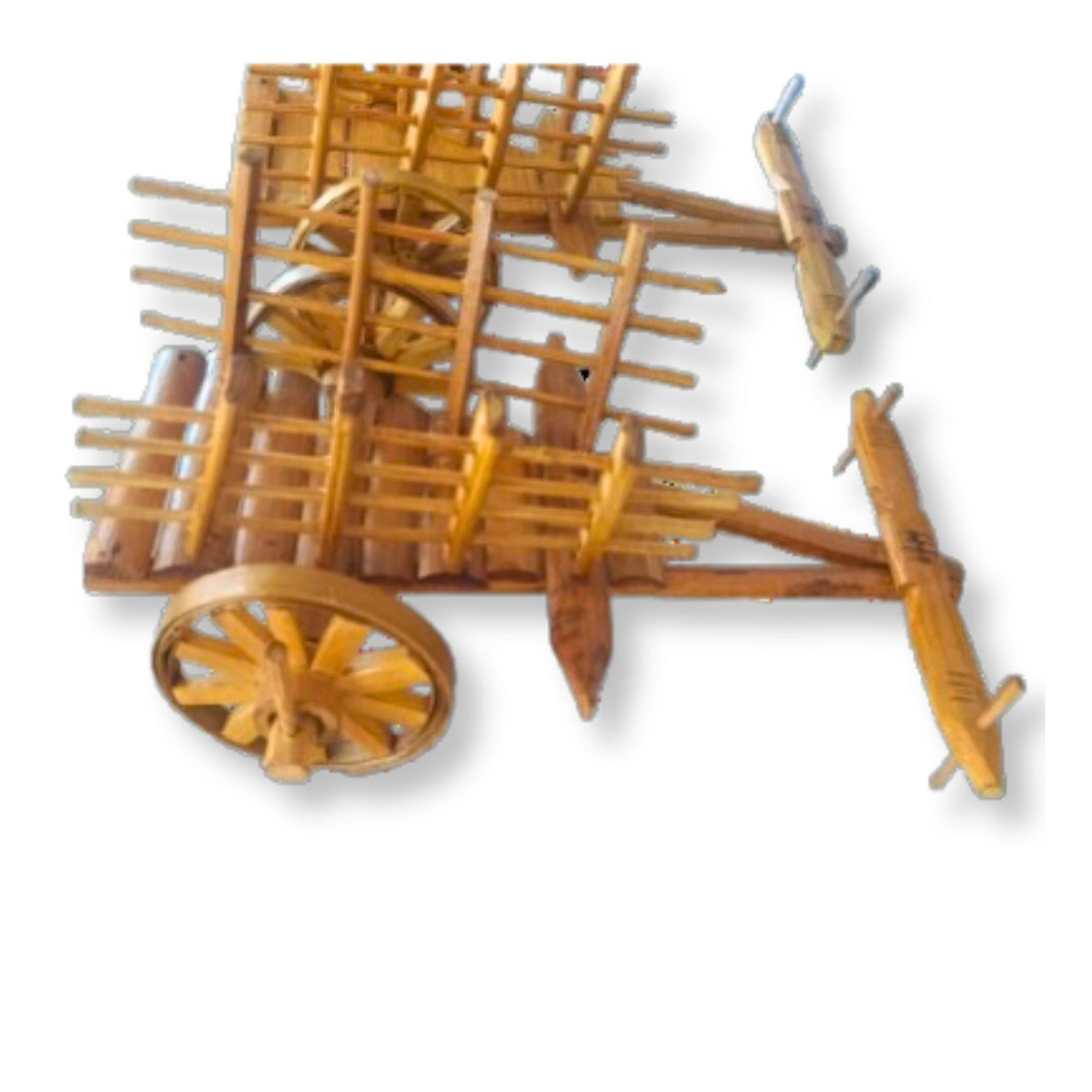 HIRKANI Bullock Cart, Natural Wood, Local Craftsmanship, Small