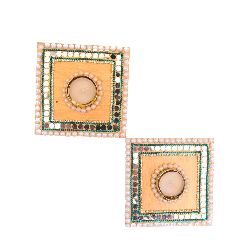 SNEHAL'S CRAFT House Square Candle Holder, 5x5, Made By Krantijyoti SHG, Pack of 2 Pieces