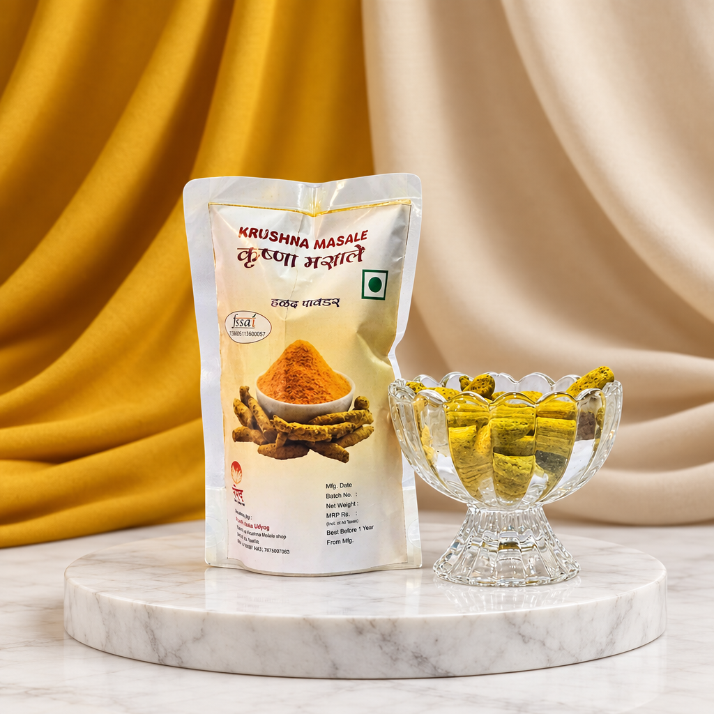 KRUSHNA, Turmeric Powder, Santoshimata SHG, No Added Colours & No Preservatives, Pack Of 150 gm