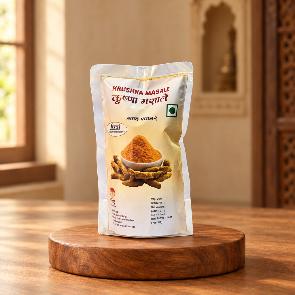 KRUSHNA, Turmeric Powder, Santoshimata SHG, No Added Colours & No Preservatives, Pack Of 150 gm