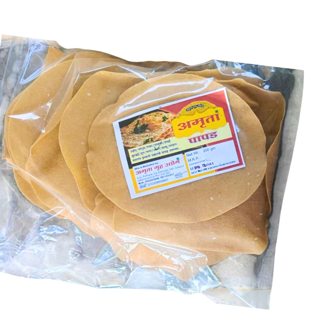 AMRUTA GRUH UDYOG Sabudana Potato Papad Pack of 1000 gm Traditional Vrat Friendly Crispy Snack Light Homemade Taste Daily Enjoyment