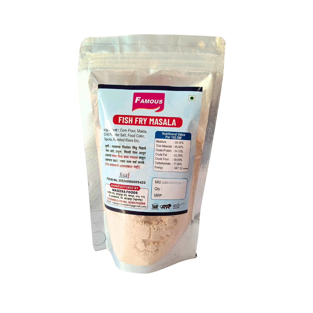 FAMOUS Fish Fry Masala, Made By Natural Ingredients, Labbaik SHG, No Artificial Flavour, Pack of 200 gm