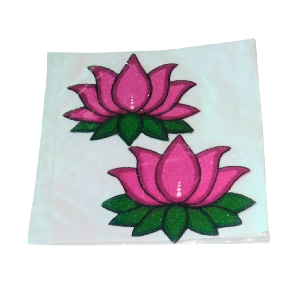 NAMA FUSION, Small Red Lotus Rangoli Template, Yogiraj SHG, Local Craftsmanship, Pack of 1 no