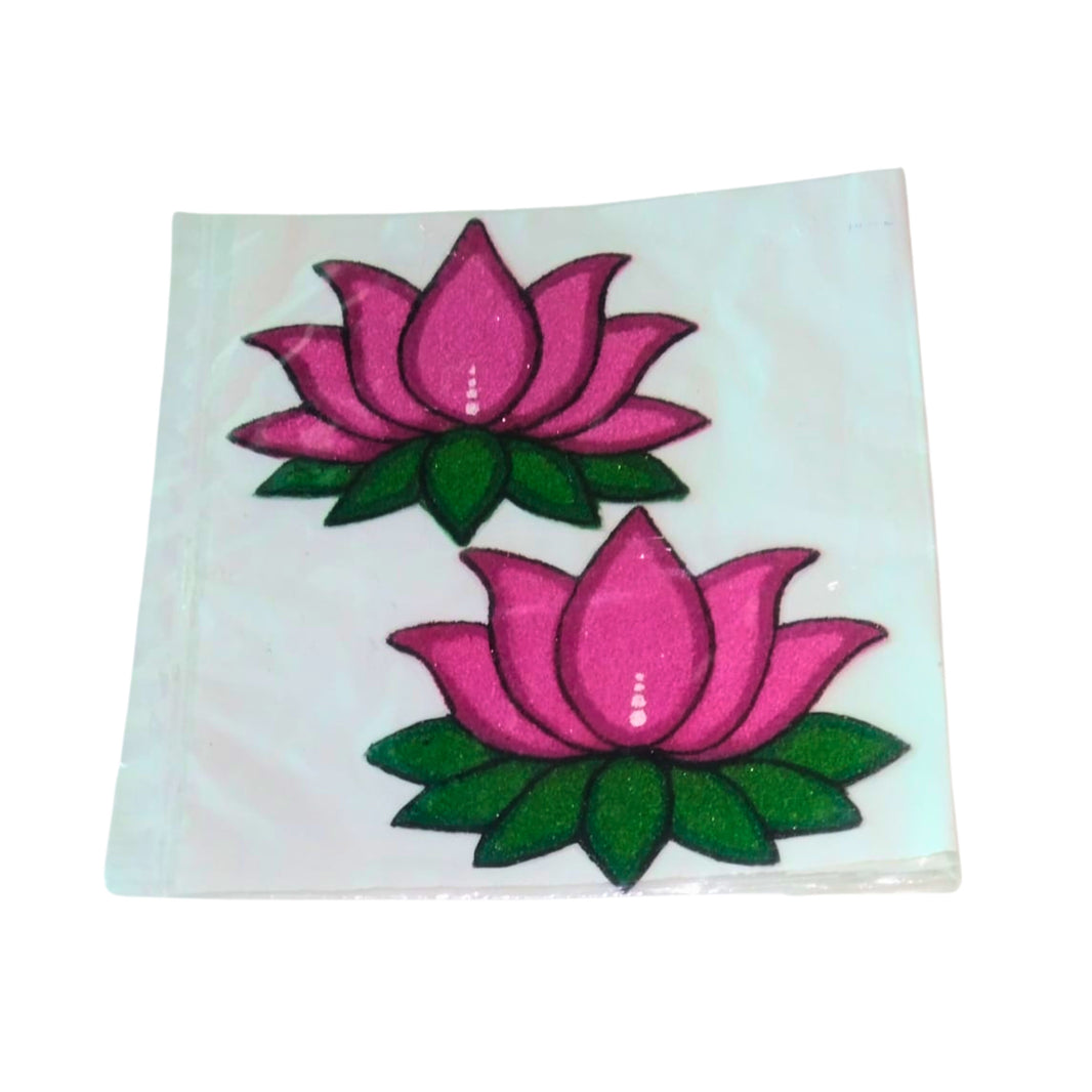 NAMA FUSION, Small Red Lotus Rangoli Template, Yogiraj SHG, Local Craftsmanship, Pack of 1 no