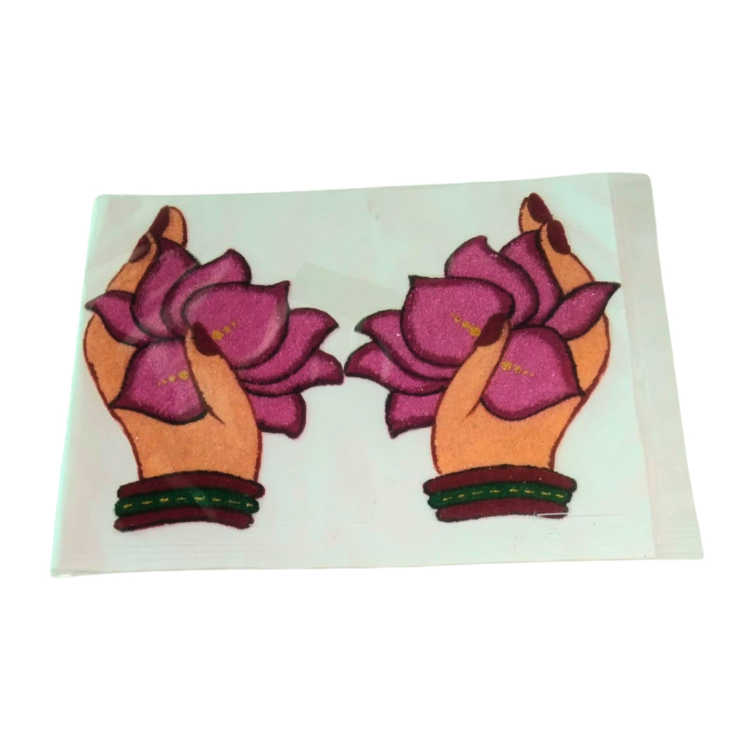 NAMA FUSION, Ready Lotus In Hand Rangoli Template, Yogiraj SHG, Local Craftsmanship, Pack of 1 no