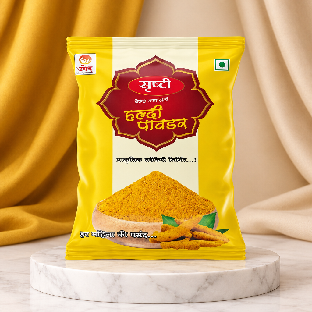जालना जीविका ट्युमेरिक पावडर, सिद्धिविनायक मसाला उत्पादन समूह, प्रीमियम गुणवत्ता, नैसर्गिक, आरोग्यदायी, ५० ग्रॅमचा पॅक