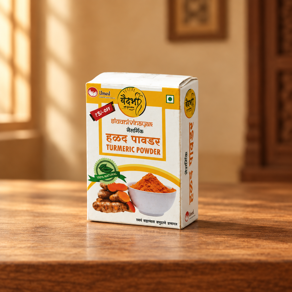 SIDDHIVINAYAK Turmeric Powder, Made By Natural Ingredients, No Artificial Chemical, Pack of 100gm