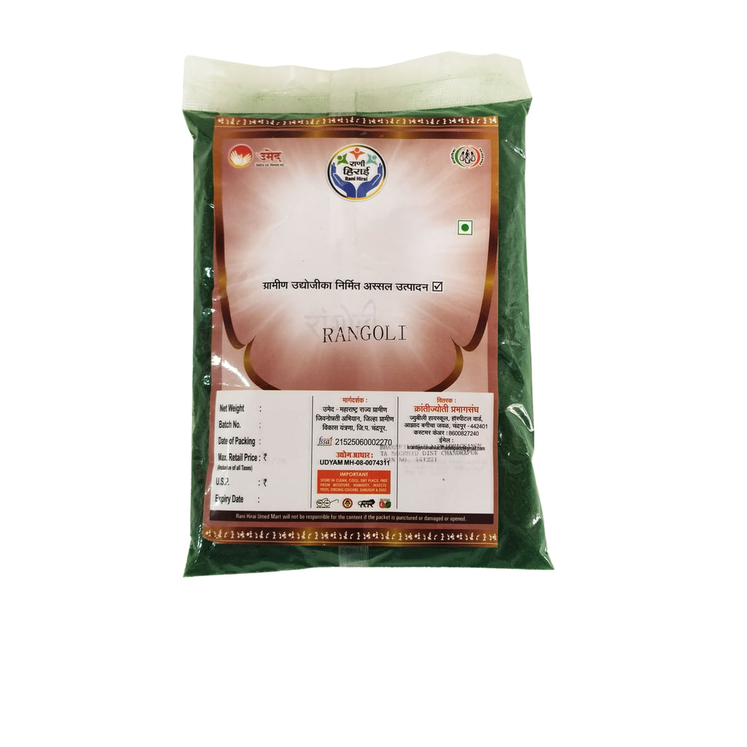 RANI HIRAI Dark Green Rangoli Powder Pack Of 500gm Vibrant Decorative Festival Rangoli Art Traditional Design Authentic Quality