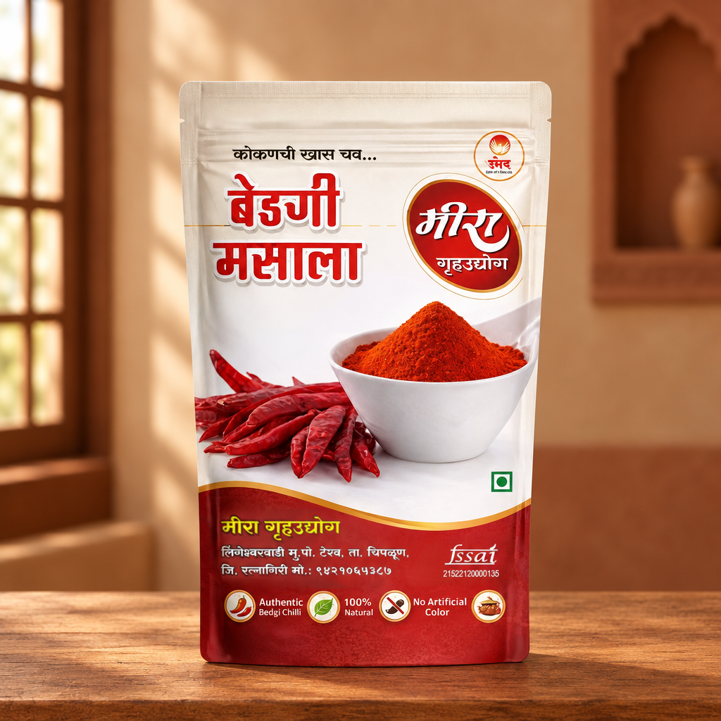 Meera Bedgi Mirchi Powder Mild Red Chilli Spice for Colour and Balanced Heat Traditional SHG Made Kitchen Essential Pack of 500 gm