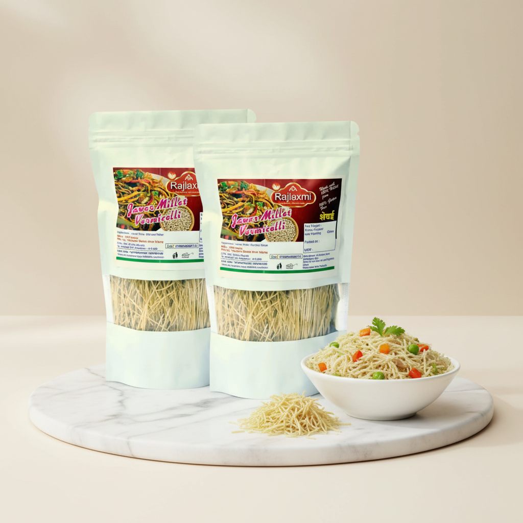 RAJLAXMI Jowar Vermicelli Pack of 200 gm X 2 Pack - Nutritious Sorghum Sevaiya Traditional Millet Healthy Kitchen Ingredient Light Quick Cooking Food