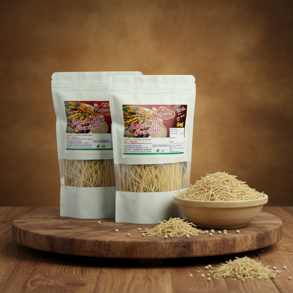RAJLAXMI Jowar Vermicelli Pack of 200 gm X 2 Pack - Nutritious Sorghum Sevaiya Traditional Millet Healthy Kitchen Ingredient Light Quick Cooking Food