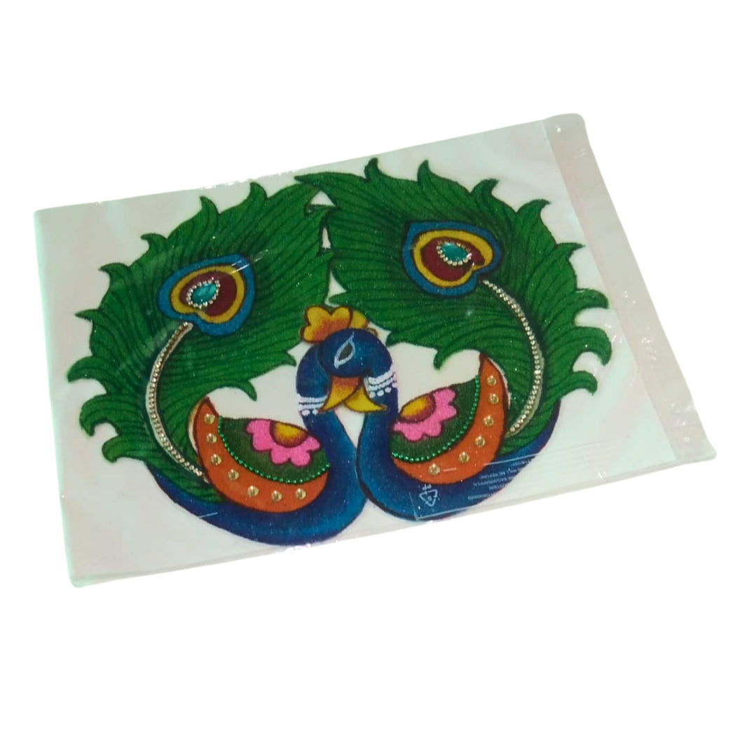 NAMA FUSION, Ready Peacock One Pair Rangoli Template, Yogiraj SHG, Local Craftsmanship, Pack of 1 no
