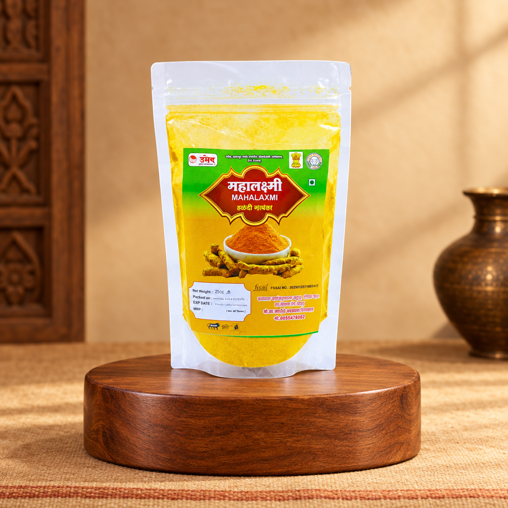 MAHALAKSHMI, Turmeric Powder, Dattatray SHG, No Added Colours & No Preservatives, Pack Of 500 gm