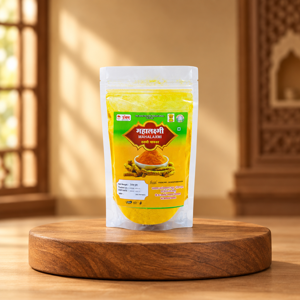 MAHALAKSHMI, Turmeric Powder, Dattatray SHG, No Added Colours & No Preservatives, Pack Of 250 gm
