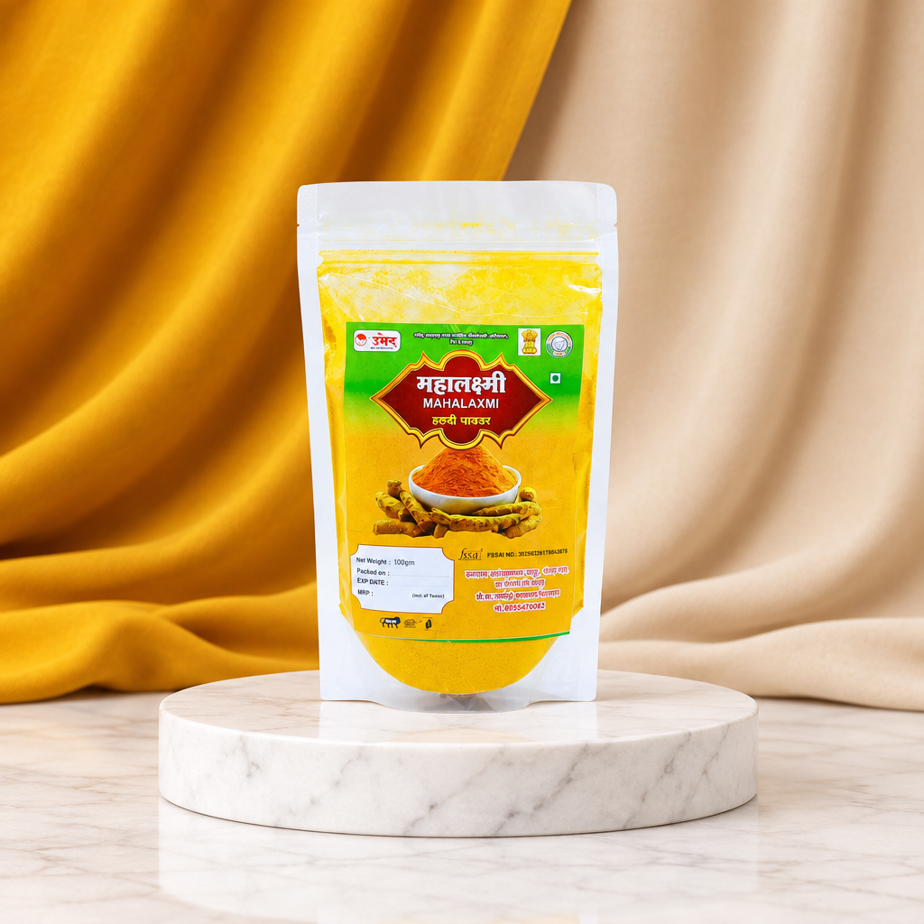 MAHALAKSHMI, Turmeric Powder, Dattatray SHG, No Added Colours & No Preservatives, Pack Of 250 gm