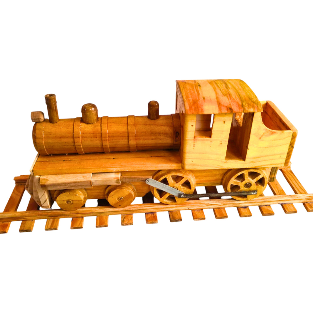CHOUNDESWARI MAHILA SHG, KUNDAL Railway ShowPiece Wooden Craft Handmade with care, Authentic taste, Preservative-free Pack of 1 Piece