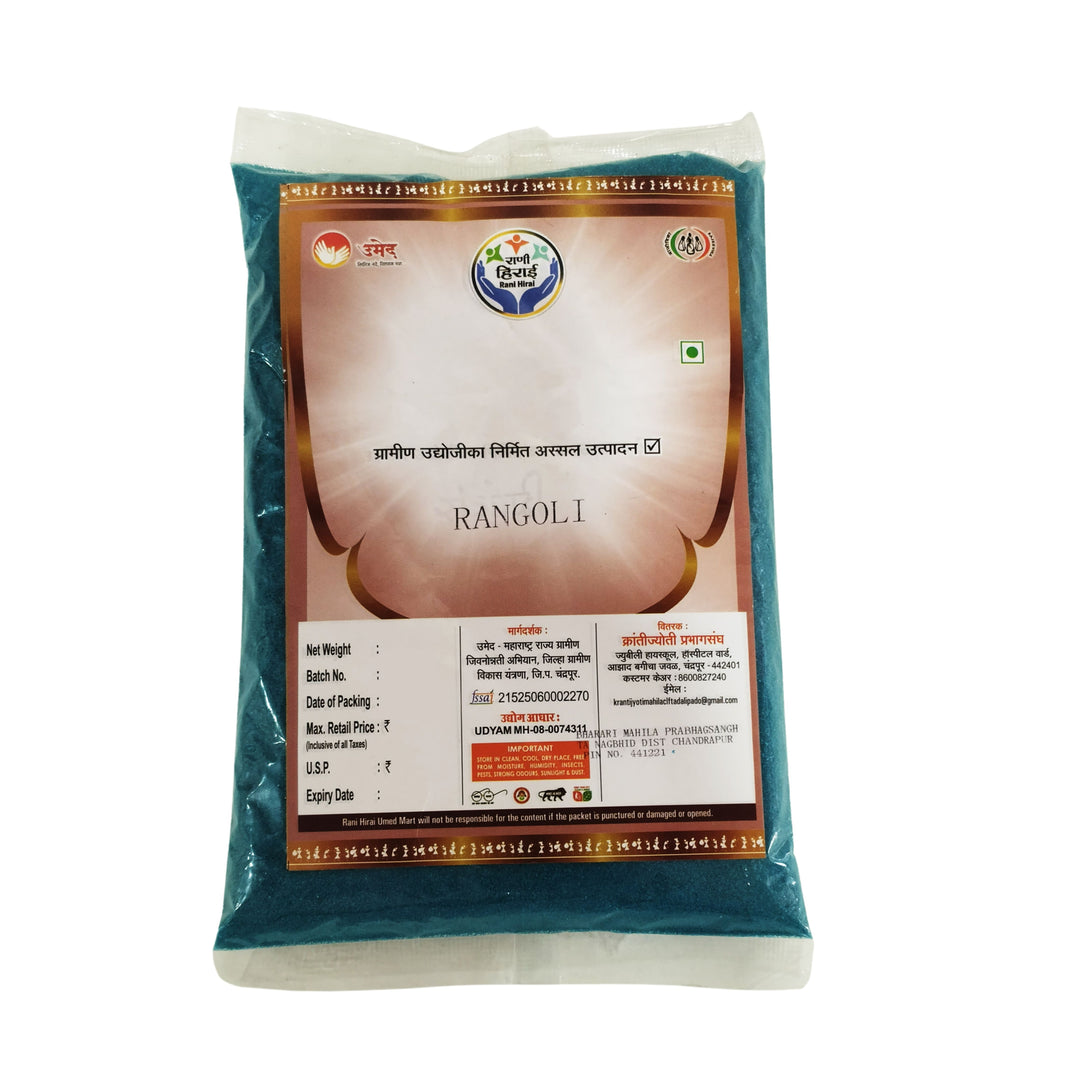 RANI HIRAI Dark Blue Rangoli Powder Pack Of 500gm Vibrant Decorative Rangoli Art Festival Celebration Authentic Quality