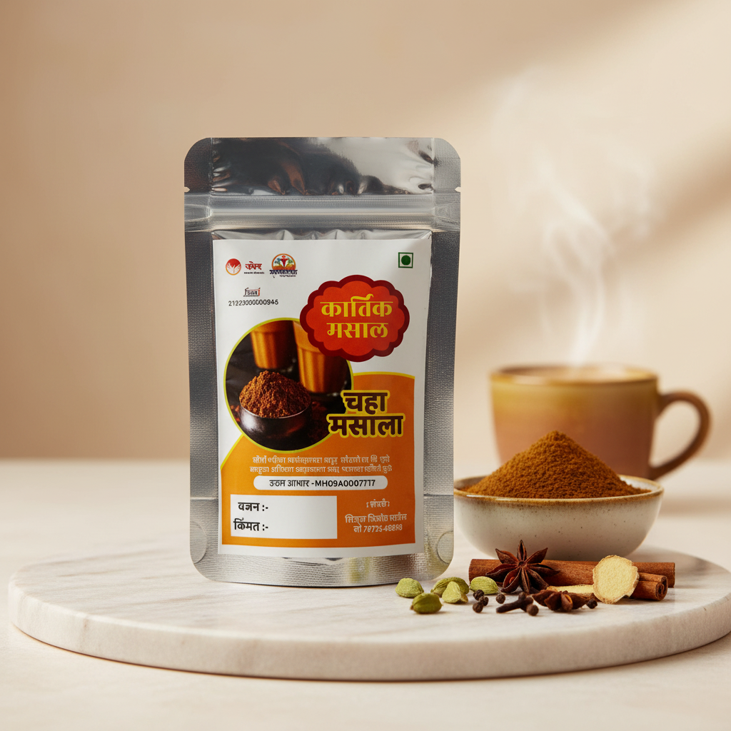 KARTIK MASALE Chaha Masala Pack Of 100gm Aromatic Tea Spice Blend Rich Flavour Masala Chai Traditional Refreshing Premium Quality