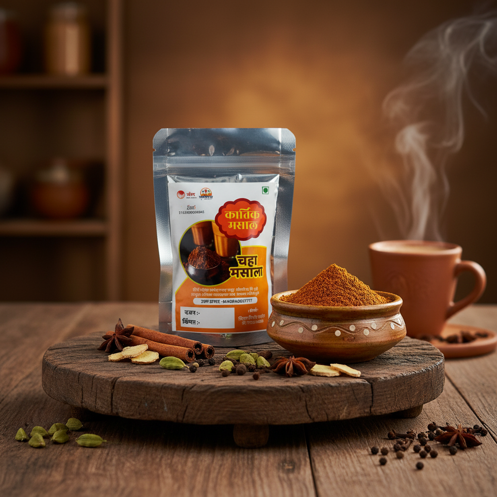 KARTIK MASALE Chaha Masala Pack Of 100gm Aromatic Tea Spice Blend Rich Flavour Masala Chai Traditional Refreshing Premium Quality