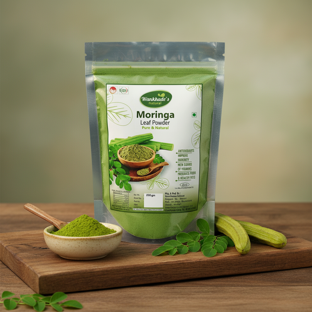 WANKHADE NATURALS Moringa Powder Natural Ingredients Chemical-Free Pack of 200 gm
