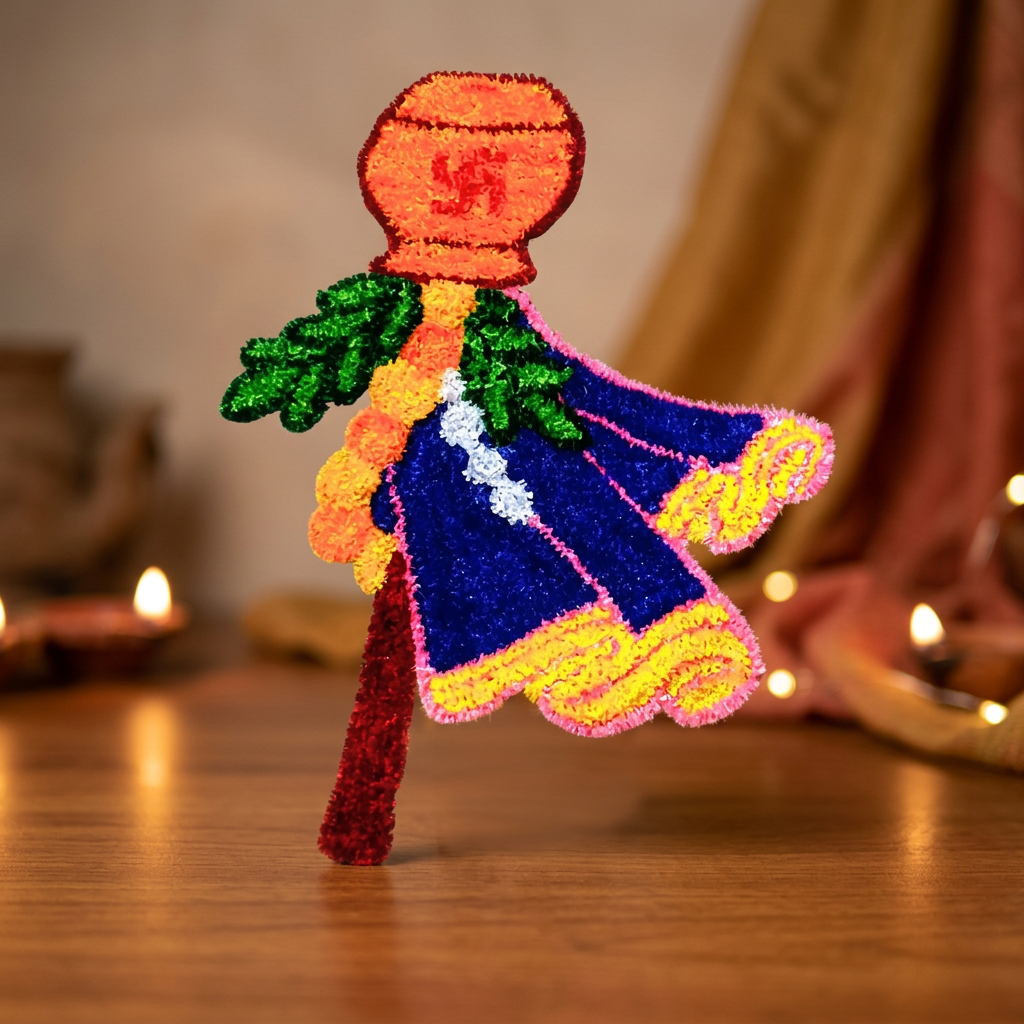 DEVLEKAR BANDHU Gudhi Mat Rangoli Type 2 Pack Of 1 Item Traditional Festive Decorative Floor Mat