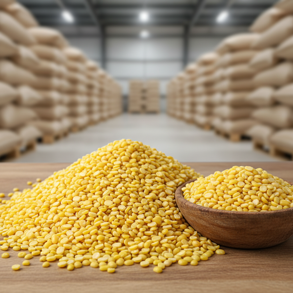 Premium Quality Moong Dal B2B Bulk Supply Food Grade Uniform Split Green Gram for Hotels Retailers Distributors Caterers Institutions 520 Kg