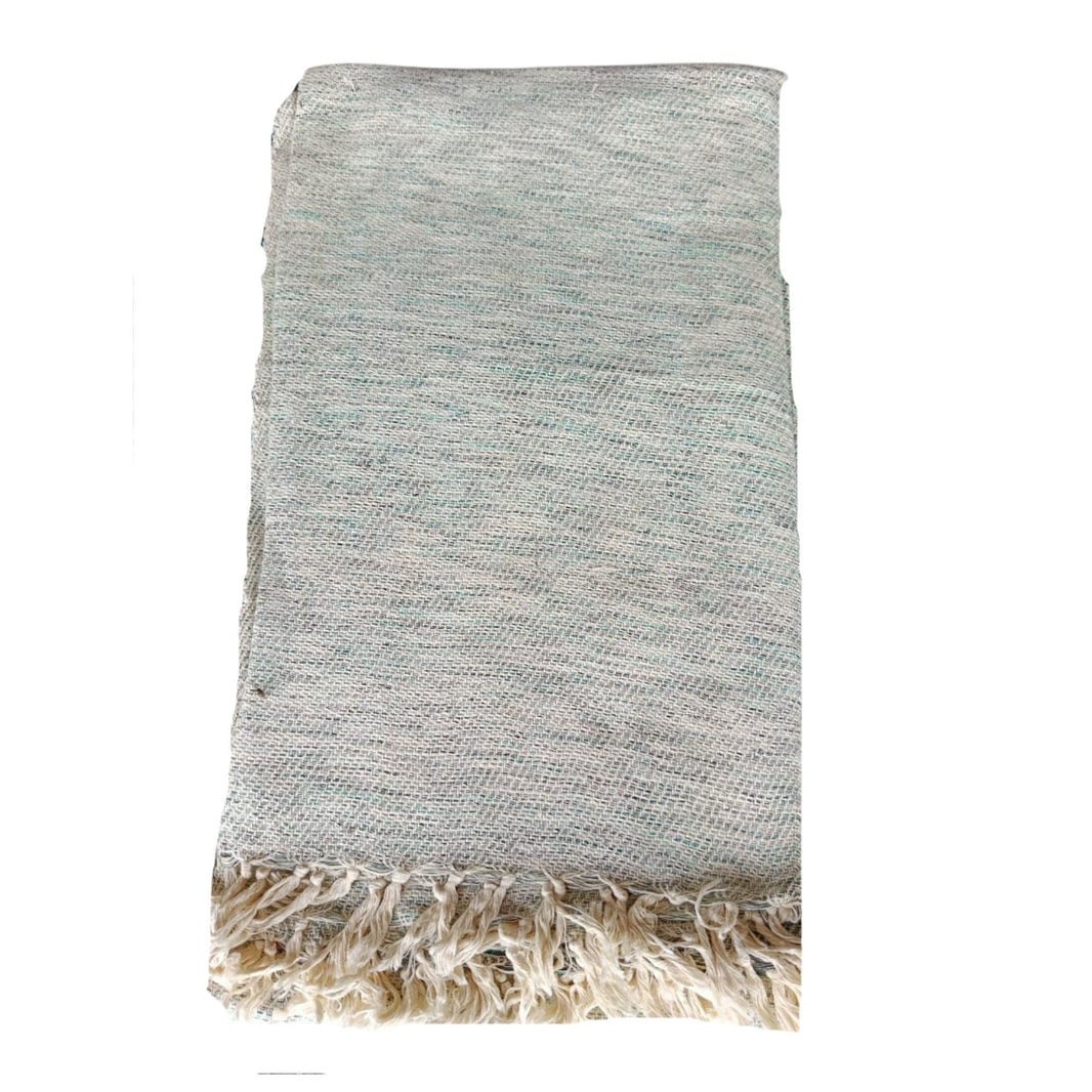 AHILYADEVI SHG Off White Shawl, Made By Cotton, Traditional Item, Pack Of 1 No, 7ft