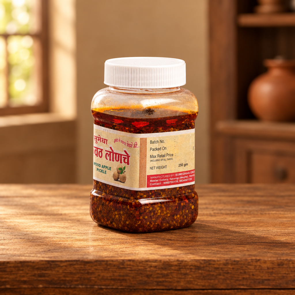 VARDHINI Wood Apple (Kavat) Pickle, 250 g | No Artificial Essence