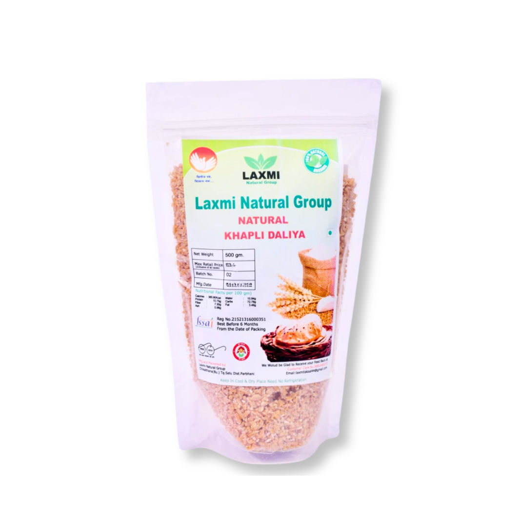 LAXMI NATURAL Khapli Daliya, Made By Natural Ingredients, No Artificial Chemical, Pack of 500 gm