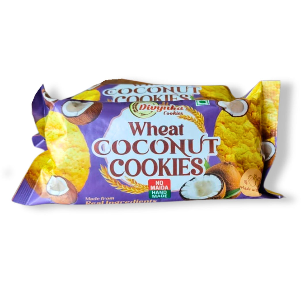 DIVYNKA Hand-made Wheat Coconut Cookies, No Maida, No Artificial colour, Pack of 100 gm