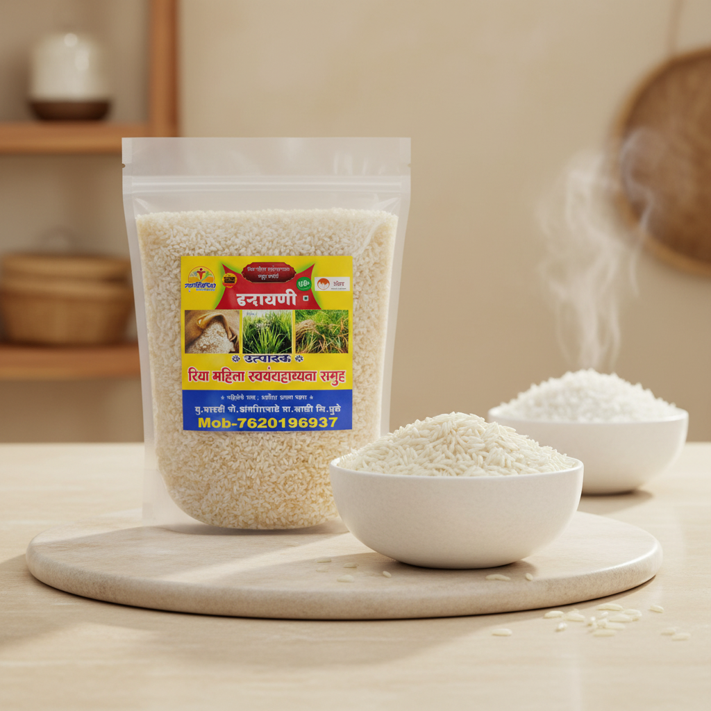 RIYA Indrayani Tandul Pack Of 1000gm Premium Aromatic Rice Soft Texture Daily Cooking Authentic Traditional Quality