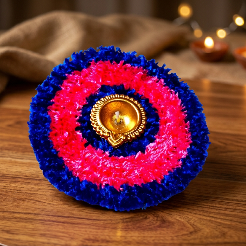 DEVLEKAR BANDHU Diya Mat Type 1 Pack Of 1 Item Traditional Decorative Festive Floor Accent