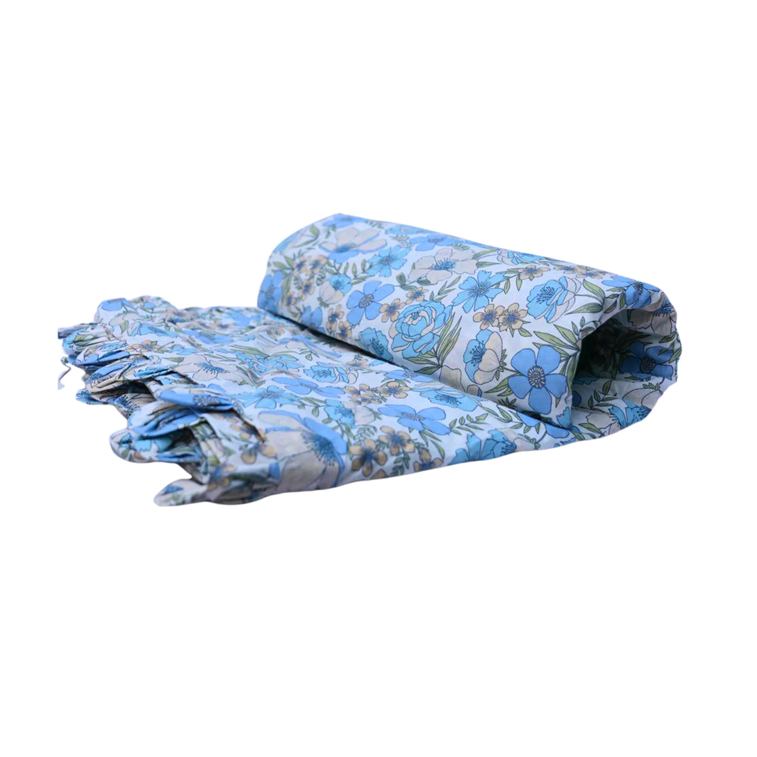 SAKSHAM Traditional Handwoven Blue Cotton Blanket Pack of 1 No 7ft