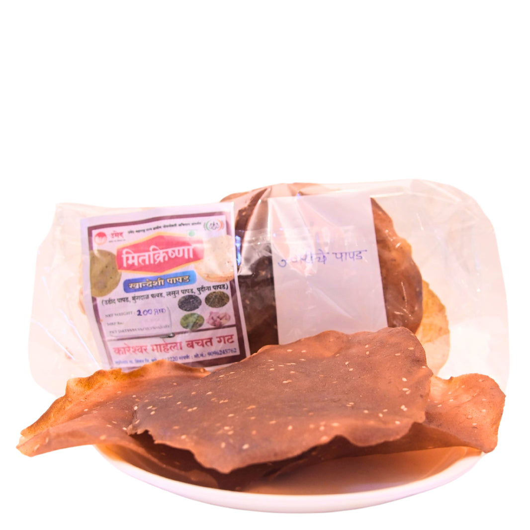 MITKRISHNA Khandeshi Jwari Papad, Kareshwar SHG, Made By Natural Ingredients, No Artificial Chemicals, Pack of 200 gm