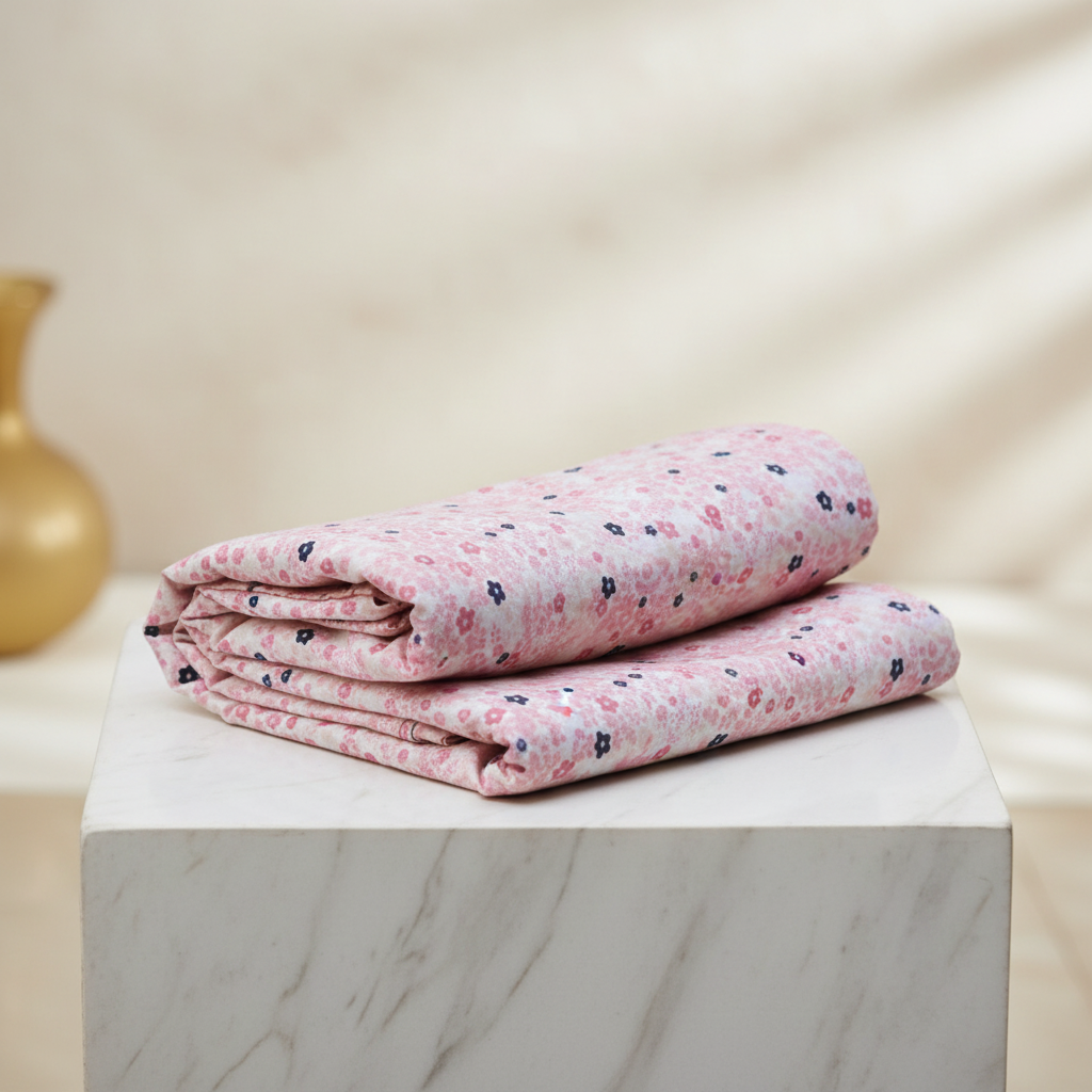 SAKSHAM Traditional Handwoven Pink Cotton Blanket Pack of 1 No 7ft