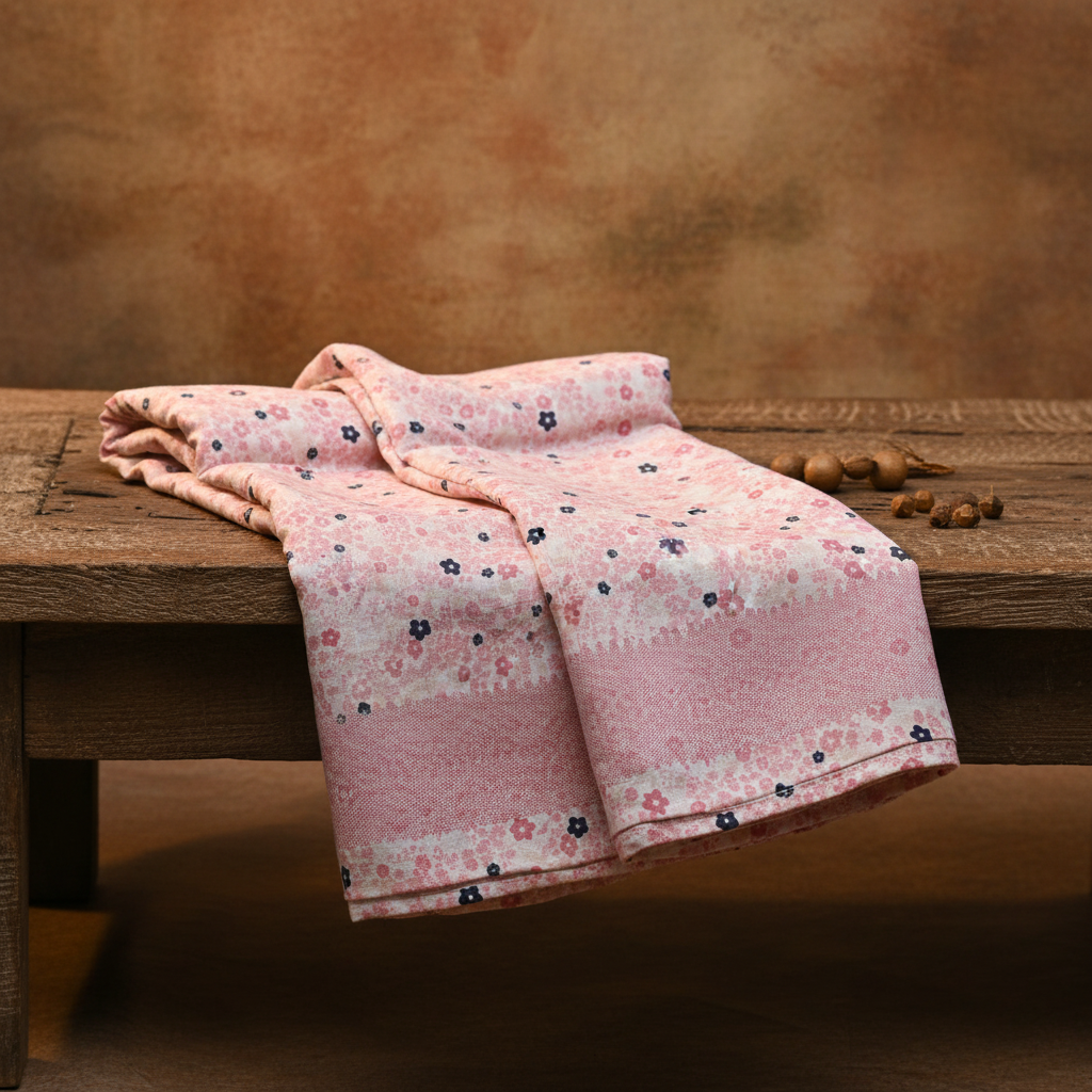 SAKSHAM Traditional Handwoven Pink Cotton Blanket Pack of 1 No 7ft
