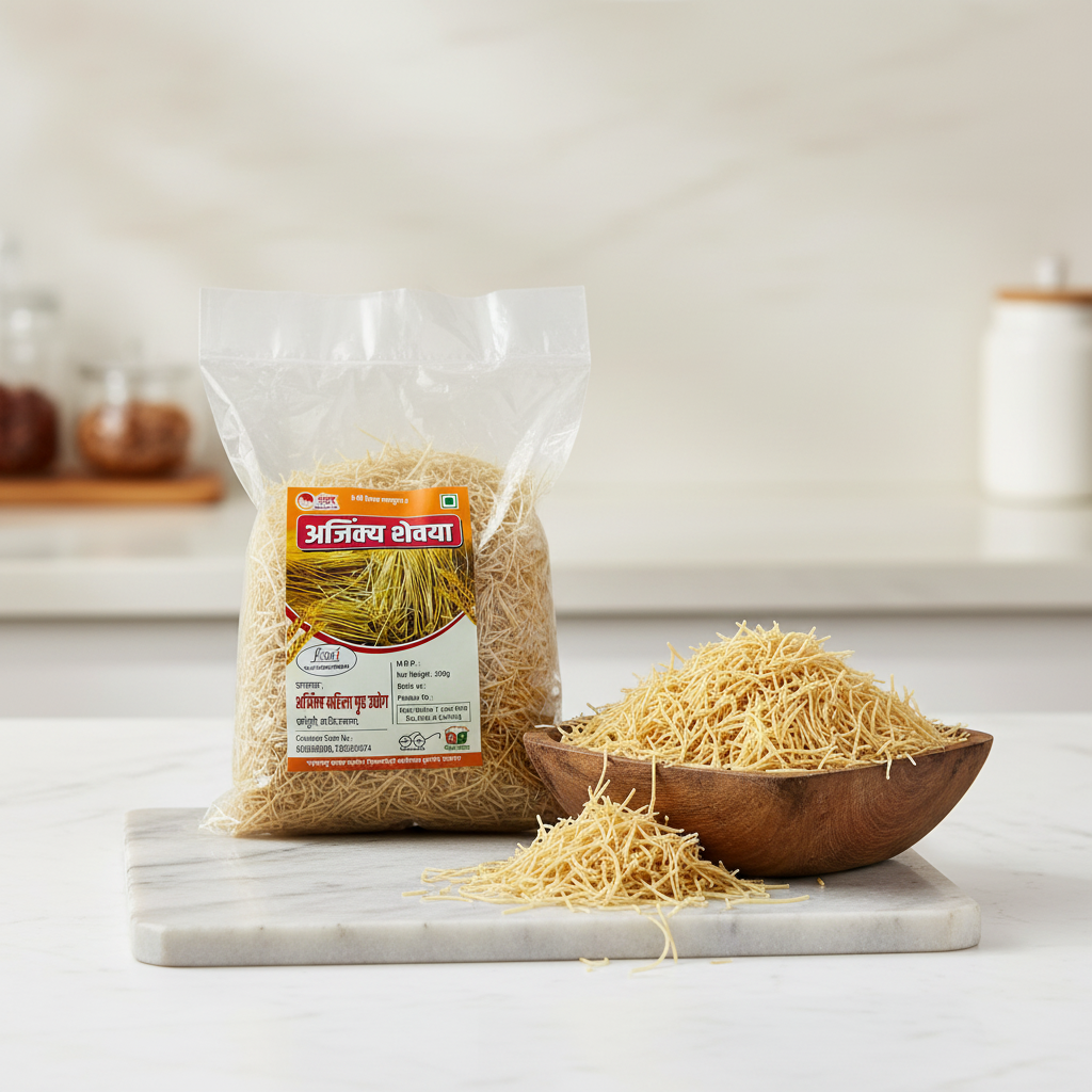 AJINKYA Wheat Shevai, No Maida, Ajinkya SHG, Made By Natural Ingredients, Pack of 500 gm