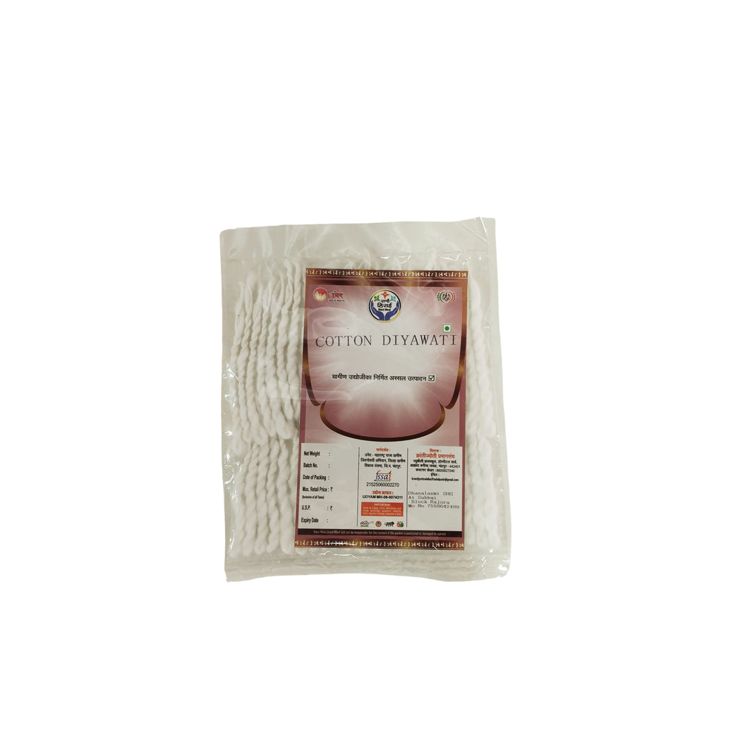 RANI HIRAI Cotton Lamp Wicks Cotton Diyawati Pack Of 50pcs Ready To Use Traditional Oil Lamp Wicks Pooja Ritual Authentic Quality