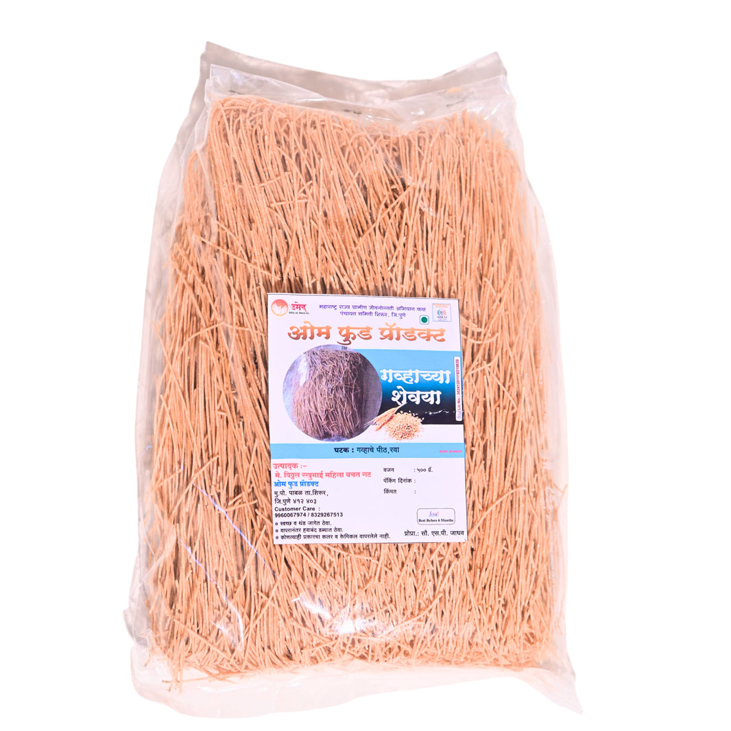 OM FOODS Wheat Shevai, Vitthal RukhamaiSHG Made By Natural Ingredients, Healthy, Pack of 500 gms