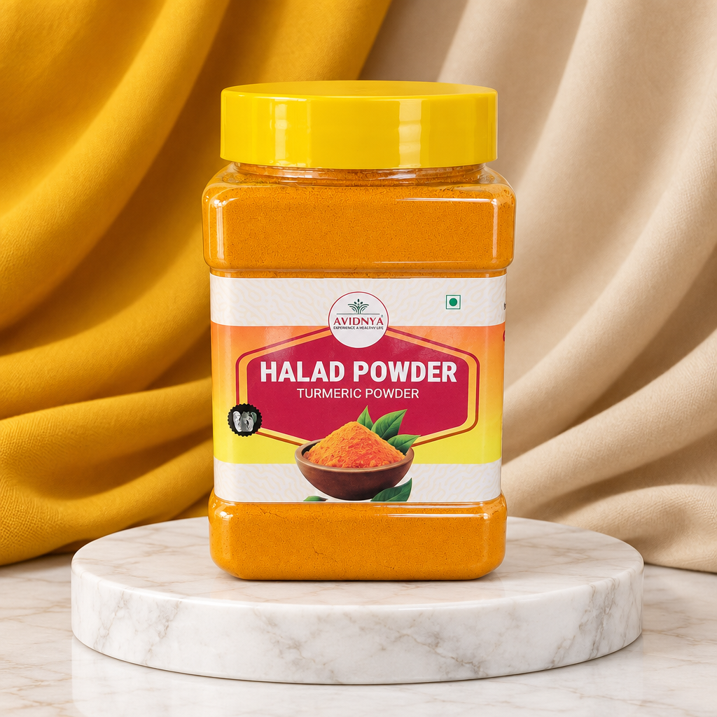 AHILYA MAHILA SHG, AVIDNYA FOODS Turmeric Powder Handmade with Care, Authentic Taste, Preservative-Free Pack of 200gm