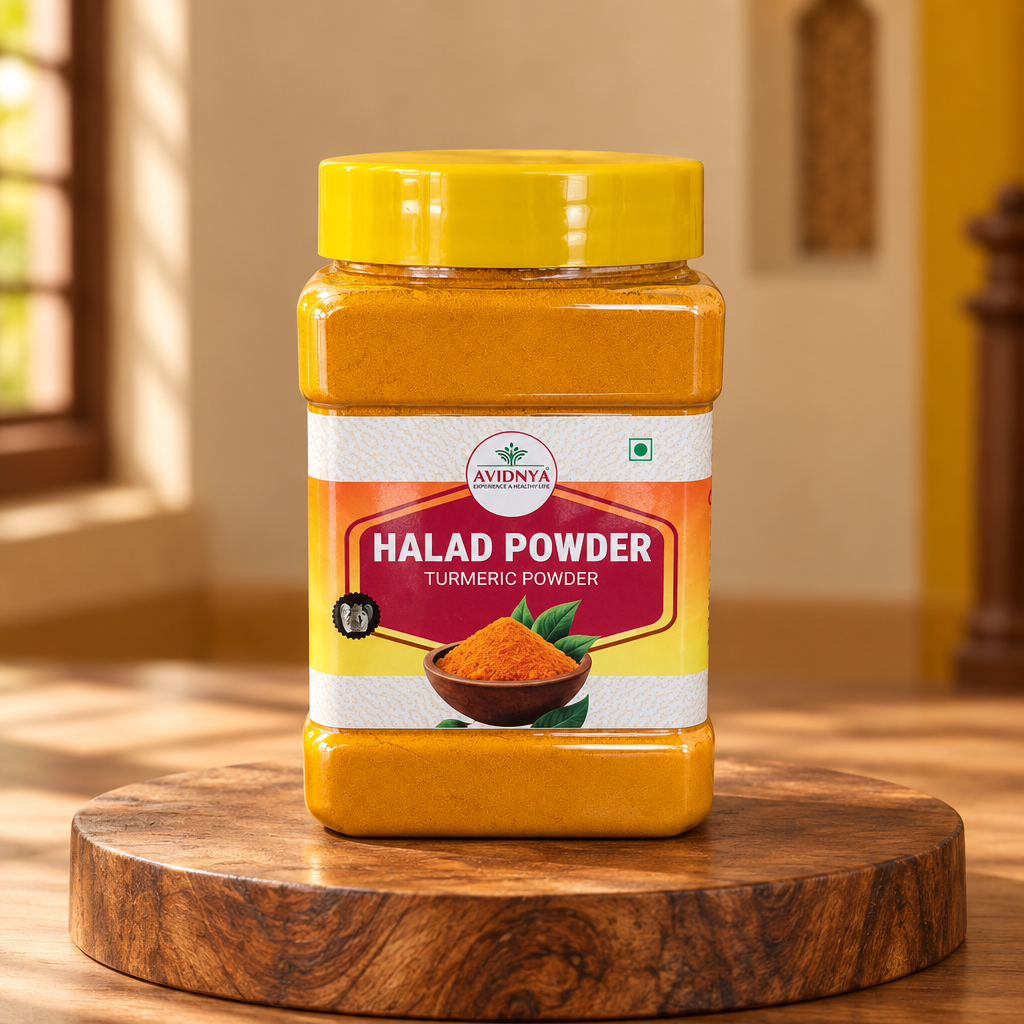 AHILYA MAHILA SHG, AVIDNYA FOODS Turmeric Powder Handmade with Care, Authentic Taste, Preservative-Free Pack of 200gm