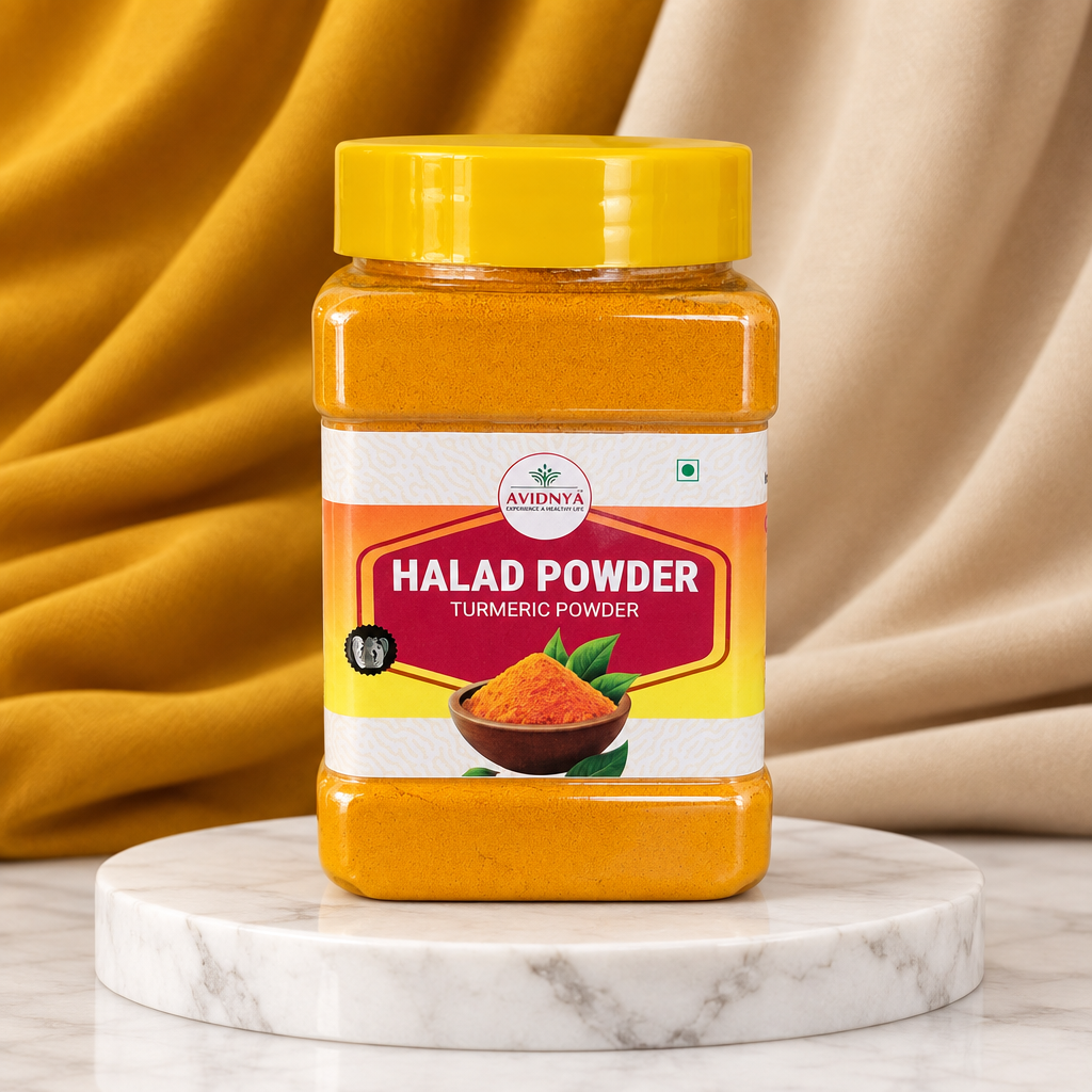 AHILYA MAHILA SHG, AVIDNYA FOODS Turmeric Powder Handmade with Care, Authentic Taste, Preservative-Free Pack of 400gm